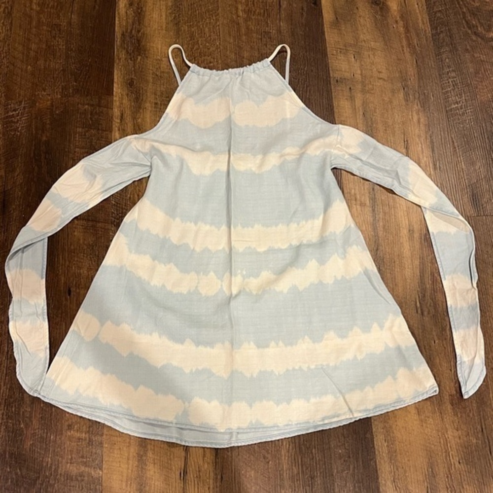 Cloth & Stone by‎ Anthropologie linen dress womens size extra small blue tye die - Picture 6 of 6